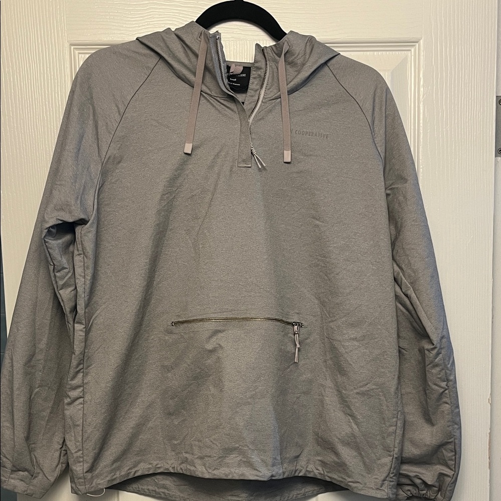 REI Cooperative Light Gray Quarter-Zip Hoodie Pullover